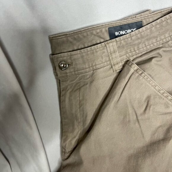 Bonobos 5-Pocket Pants Men 33 x 32 Biege Stretch Straight Fit Twill Straight Leg - Picture 3 of 5